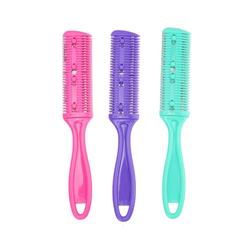 AKIRO Professional 3 Pcs Double Edge Razor Blades, Trimmer Razor Dual Side Cutting Scissors DIY Hair Thinning Comb Slim Haircuts Cutting Tool - Image 1